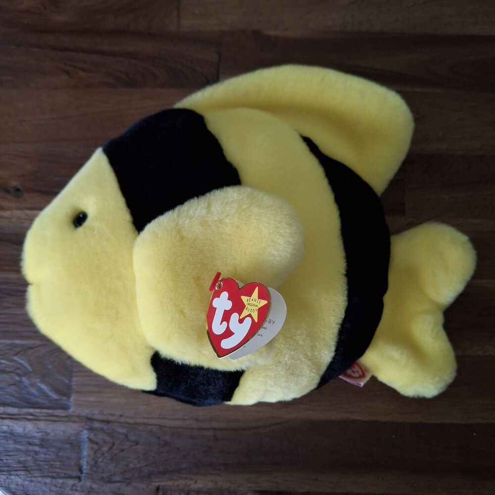 TY Bubbles the fish 1998 Beanie Buddies Excellent w/tags Retired
